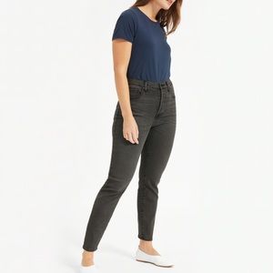 Everlane high rise slim straight black jeans